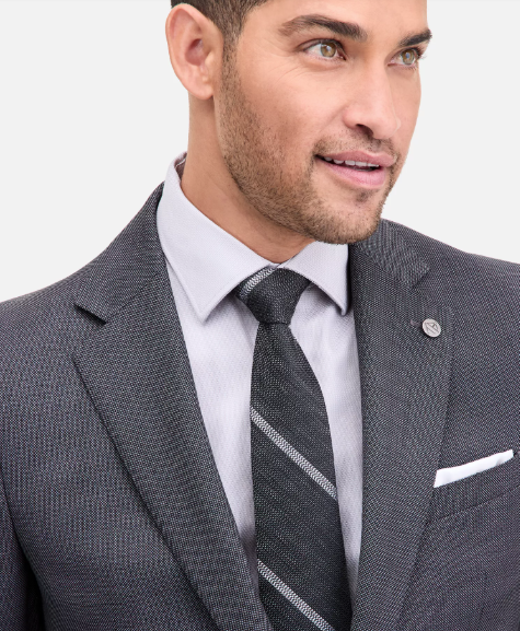 Ted Baker Mens Modern fit Sport Coat Blazer 44 L Grey Solid Stretch Wool