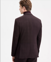 Hugo Boss Mens Modern fit Suit Jacket Blazer 40 S Burgundy Red Plaid Stretch