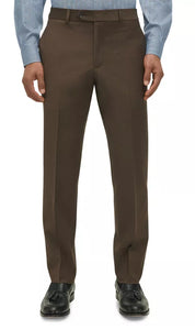 Brooks Brother Mens Classic fit Wool Dress Pants 38 / 30 Brown Solid