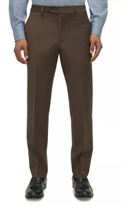 Brooks Brothers Mens Classic fit Dress Pants 36 / 32 Brown Solid Stretch