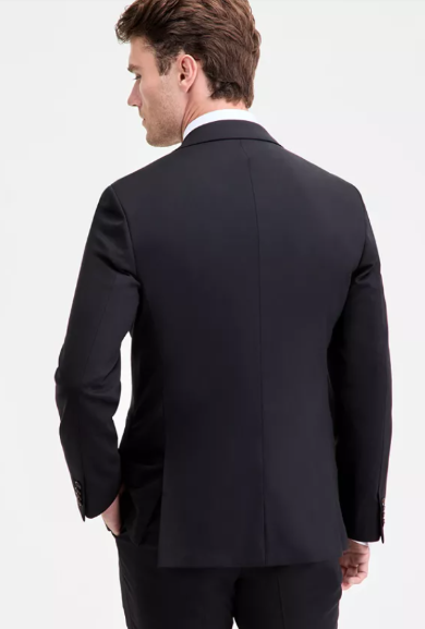 Ted Baker Mens Modern fit Sport Coat Blazer 40 S Black Solid Stretch Wool