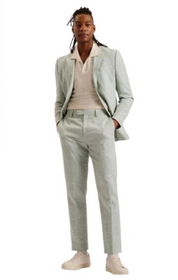 Ted Baker Mens Slim fit Dress Pants 38 / 30 Light Green Solid Stretch Linen
