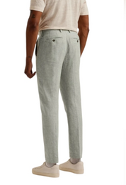Ted Baker Mens Slim fit Dress Pants 38 / 30 Light Green Solid Stretch Linen