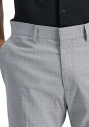 Kenneth Cole Mens Slim fit Dress Pants 32 / 29 Light Grey Check Stretch