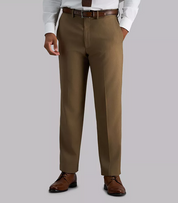 Haggar Mens Classic fit Dress Pants 40 / 29 Brown Solid
