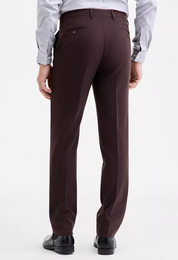 Calvin Klein Mens Slim fit Dress Pants 38 / 30 Brown Solid Stretch