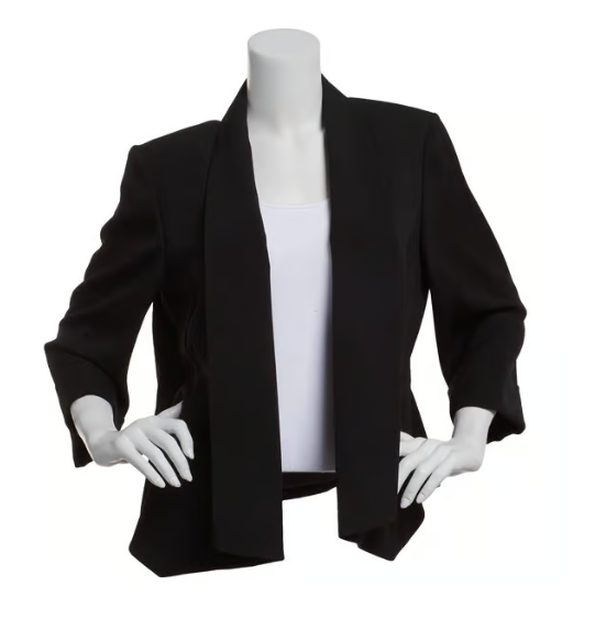 Kasper Womens Modern fit Sport Coat Blazer 12 R Black Solid