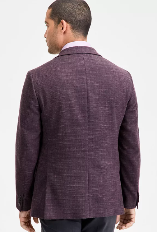 Ted Baker Mens Modern fit Sport Coat Blazer 46 L Red Solid Stretch