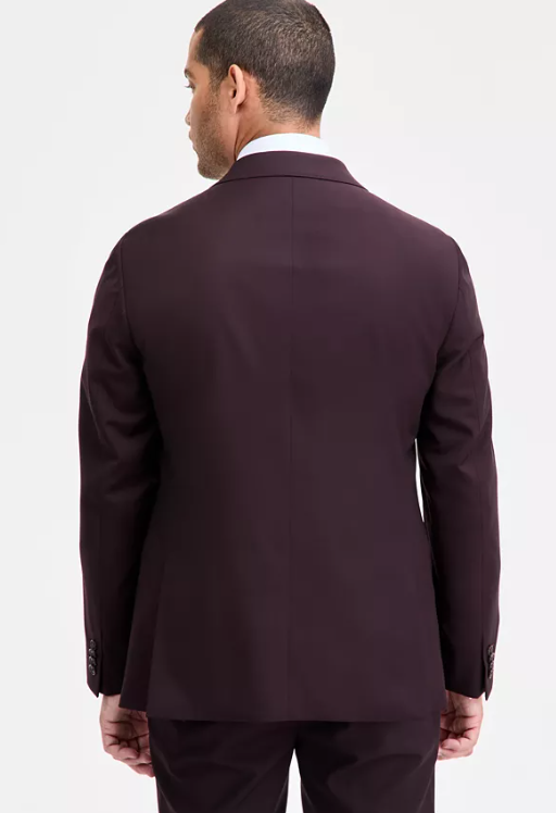 Ted Baker Mens Modern fit Wool Suit Jacket Blazer 36 S Burgundy Red Solid