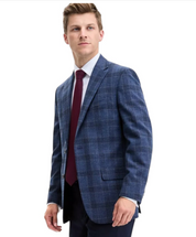 Tommy Hilfiger Mens Modern fit Sport Coat Blazer 42 R Navy Blue Check Stretch