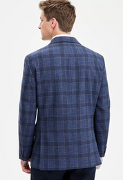 Tommy Hilfiger Mens Modern fit Sport Coat Blazer 42 R Navy Blue Check Stretch