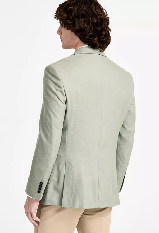 Nautica Mens Modern fit Sport Coat Blazer 44 R Sage Green Solid Stretch