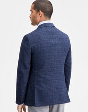 Ted Baker Mens Modern fit Sport Coat Blazer 46 R Navy Blue Plaid Stretch