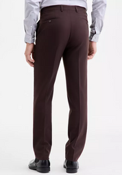 Calvin Klein Mens Slim fit Dress Pants 34 / 32 Brown Solid Stretch