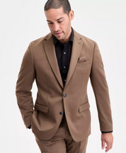 Bar lll Mens Slim fit Suit Jacket Blazer 40 S Brown Solid Stretch