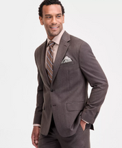 Michael Kors Mens Classic fit Suit Jacket Blazer 40 S Brown Solid Stretch
