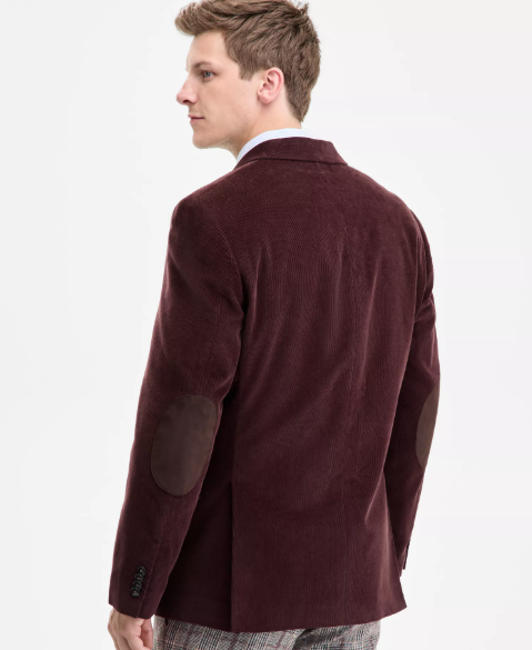 Tommy Hilfiger Mens Modern fit Corduroy Sport Coat Blazer 42 R Brown Stretch