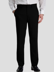 Haggar Mens Classic fit Dress Pants 40 / 30 Black Solid