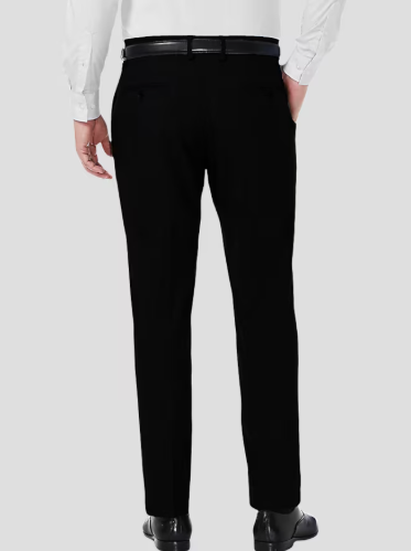 Haggar Mens Classic fit Dress Pants 40 / 30 Black Solid