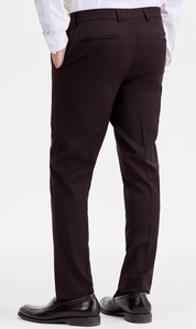 Ted Baker Mens Modern fit Dress Pants 32 / 32 Burgundy Red Solid Stretch