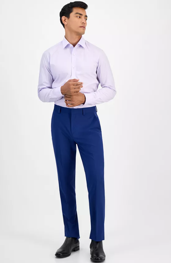Hugo Boss Mens Modern fit Dress 33 / 32 Navy Blue Solid