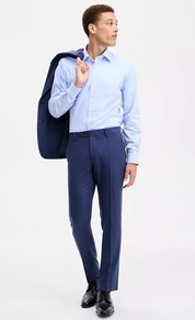 Tommy Hilfiger Mens Modern fit Dress Pants 34 / 30 Navy Blue Solid Stretch