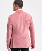 Bar Iii Mens Slim fit Velvet Sport Coat Blazer 36 S Pink Solid