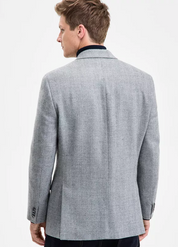 Tommy Hilfiger Mens Modern fit Sport Coat Blazer 40 L Grey Herringbone Stretch
