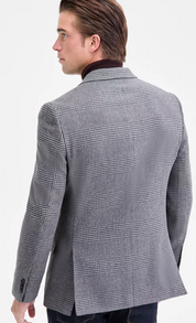Nautica Mens Modern fit Sport Coat Blazer 50 R Gray Plaid