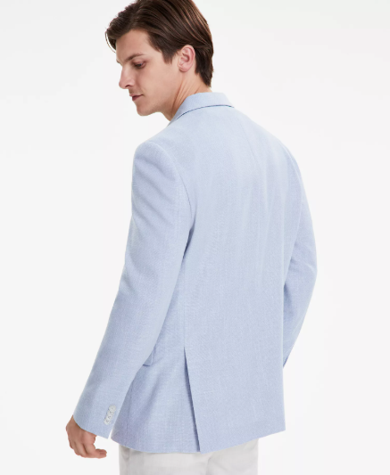 Tommy Hilfiger Mens Modern fit Sport Coat Blazer 40 L Blue Solid Stretch