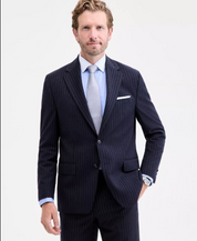Michael Kors Mens Classic fit Sport Coat Blazer 44 S Navy Blue Striped Stretch