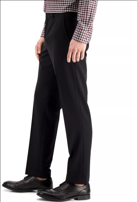 Perry Ellis Mens Modern fit Dress Pants 32 / 30 Black Solid Stretch