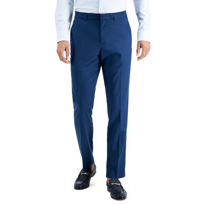 Perry Ellis Mens Slim fit Dress Pants 30 / 29 Navy Blue Solid Stretch