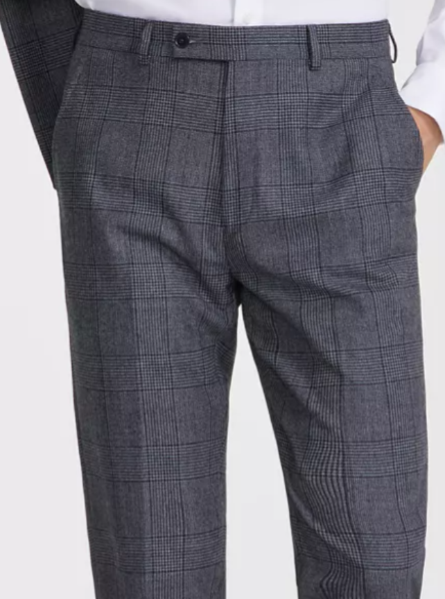 Calvin Klein Mens Skinny fit Dress Pants 33 / 30 Charcoal Grey Plaid