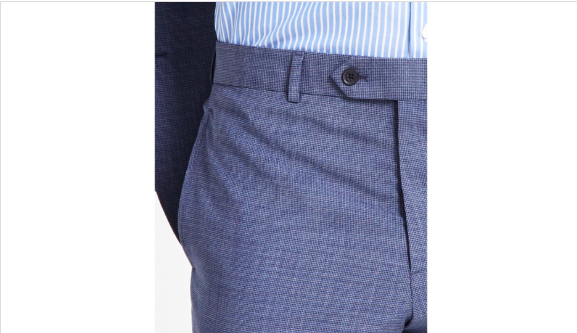 Brooks Brothers Mens Classic fit Dress Pants 30 / 30 Denim Blue Check Stretch