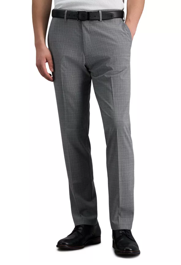 Kenneth Cole Mens Slim fit Dress Pants 30 / 32 Mid Grey Plaid