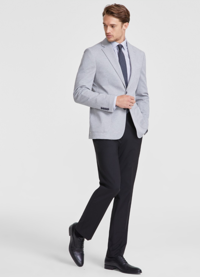 Calvin Klein Mens Slim fit Sport Coat Blazer 38 R Light Grey Solid Stretch