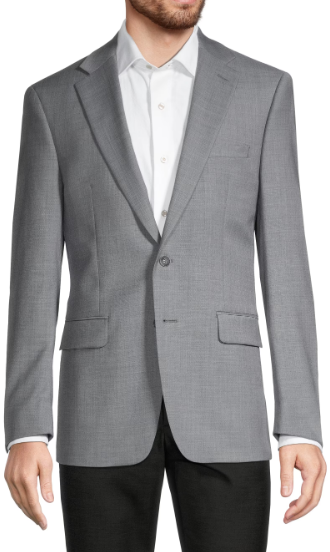 Calvin Klein Mens Slim fit Sport Coat Blazer 40 S Mid Grey Solid