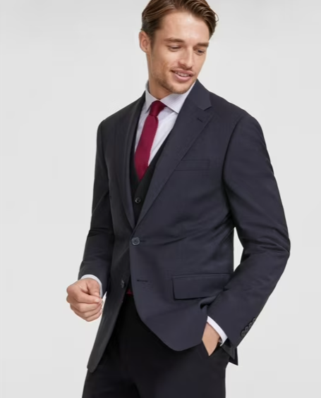 Calvin Klein Mens Extra-Slim fit Sport Coat Blazer 42 S Dark Grey Solid