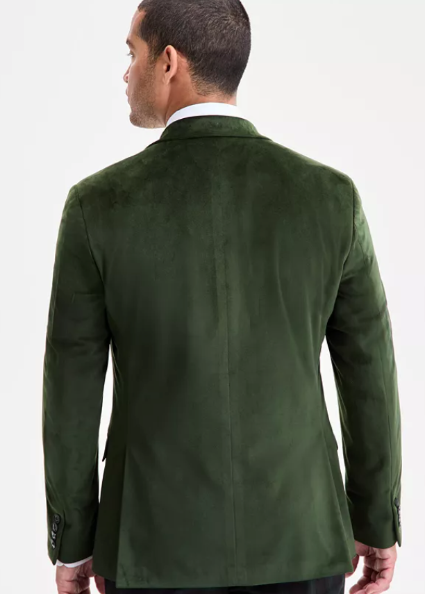 Bar Iii Mens Slim fit Sport Coat Blazer 40 S Green Solid Stretch