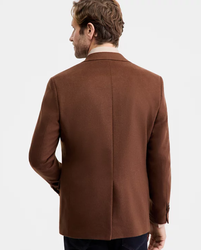 Michael Kors Mens Classic fit Sport Coat Blazer 48 R Brown Solid