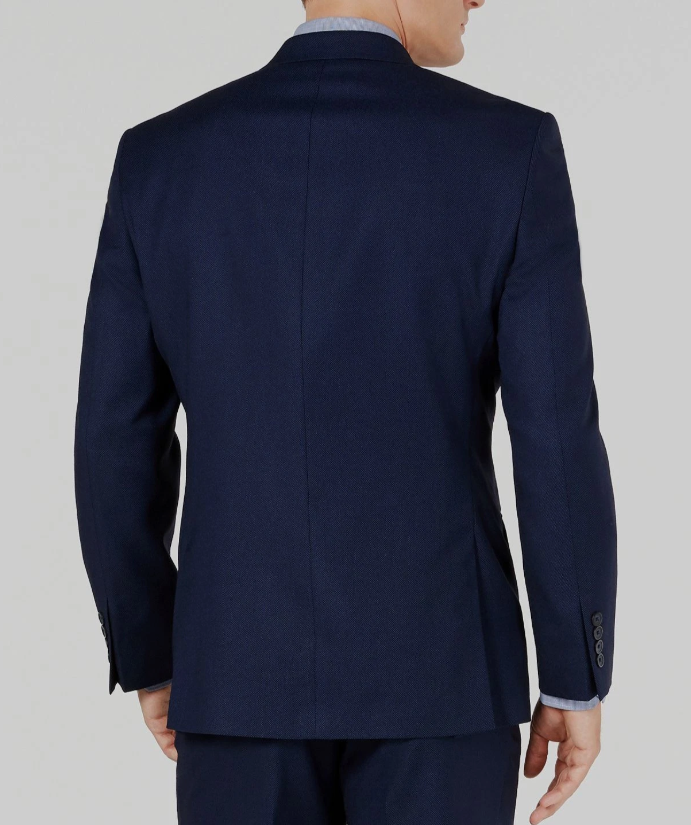 Marc New York Mens Slim fit Suit Jacket Blazer 40 S Navy Blue Birdseye