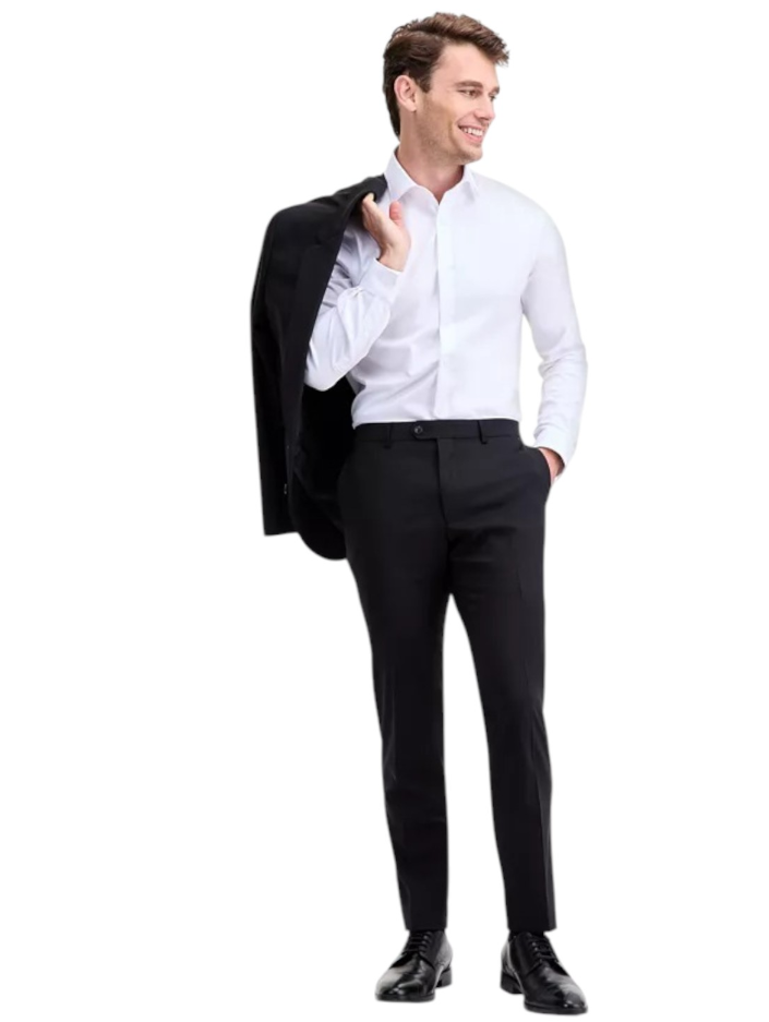 Ted Baker Mens Modern fit Dress Pants 38 / 30 Black Solid Stretch
