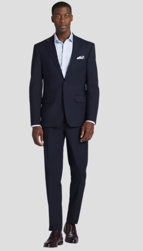 Calvin Klein Mens Slim fit Suit Jacket Blazer 40 R Navy Blue Solid