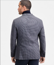 Kenneth Cole Mens Slim fit Sport Coat Blazer 42 L Charcoal Grey Check Stretch