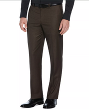 Perry Ellis Mens Modern fit Dress Pants 40 / 30 Brown Solid Stretch