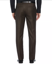 Perry Ellis Mens Modern fit Dress Pants 40 / 30 Brown Plaid Stretch