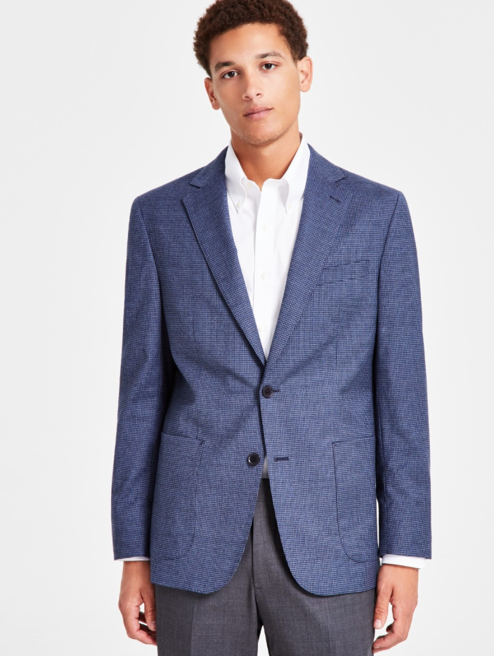 Brooks Brothers Mens Classic fit Sport Coat Blazer 46 S Navy Blue Solid Stretch