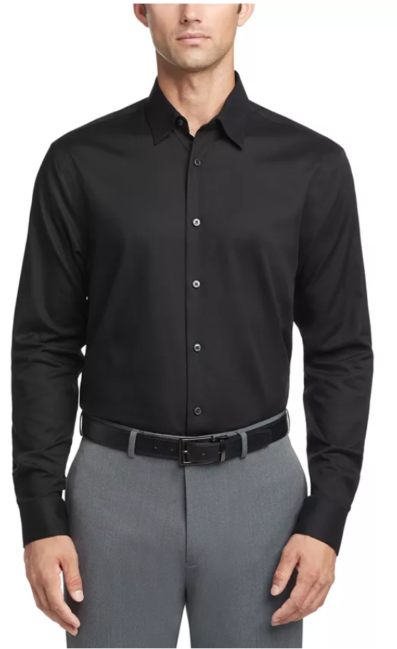 Calvin Klein Mens Regular fit Dress Shirt XL 17 in 34-35 Black
