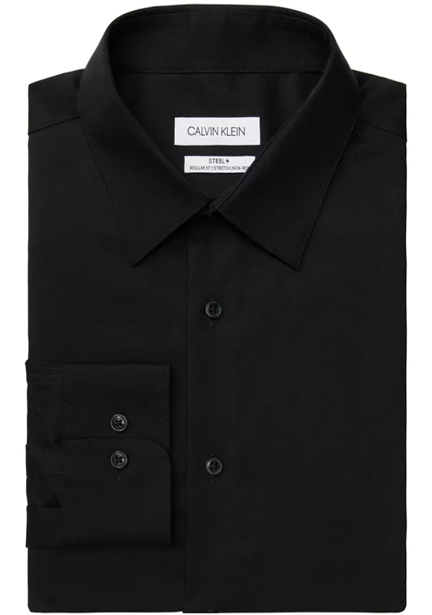 Calvin Klein Mens Regular fit Dress Shirt XL 17 in 34-35 Black